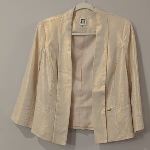 Gold Irridescent Blazer‎ Open 3/4 Sleeve size Medium